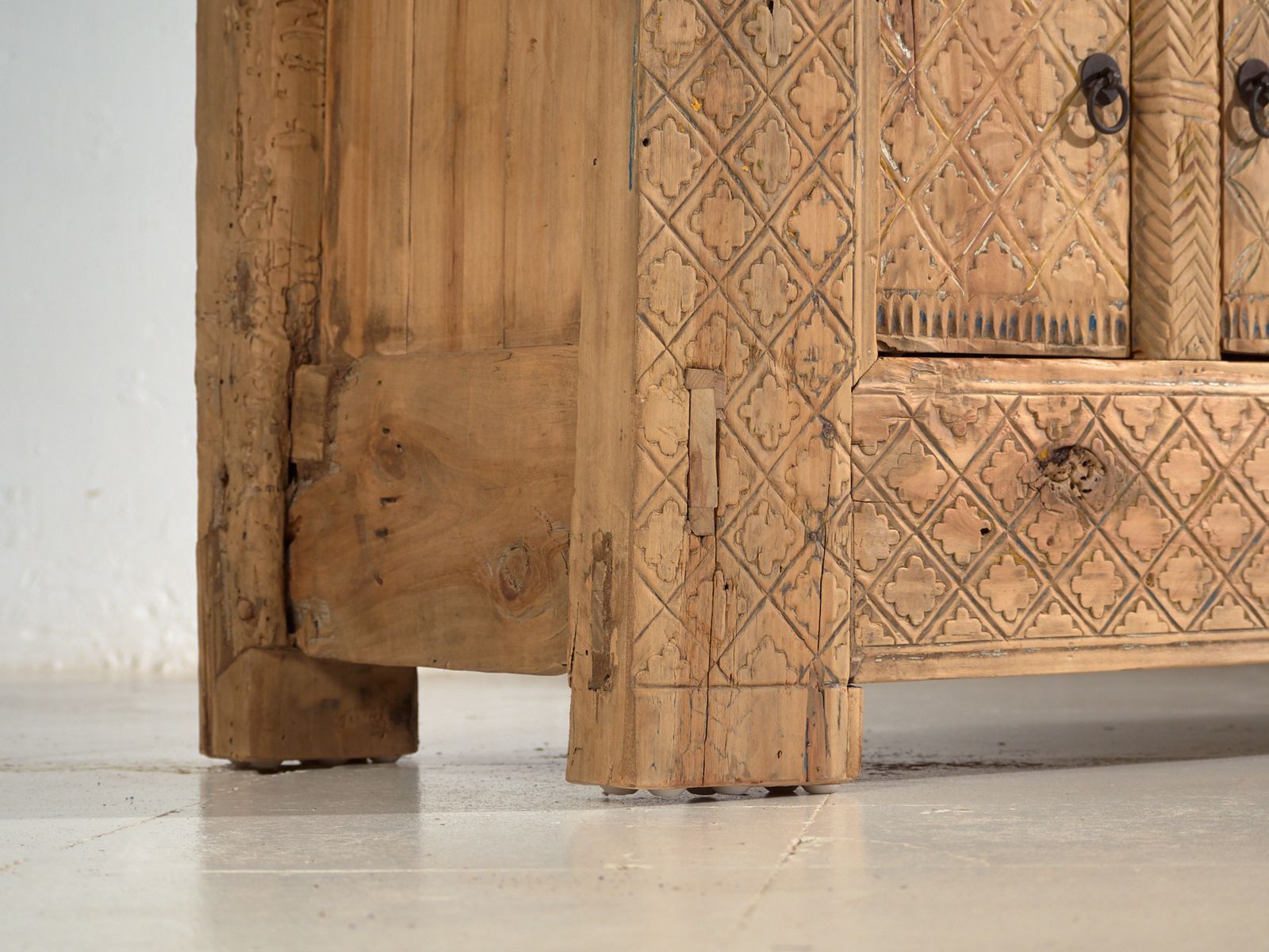 Antique Carved Low Sideboard In Pine Wood  China  Circa 1900 photo for sale