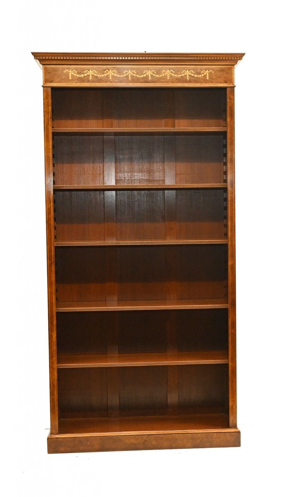 Pair Walnut Bookcases   Regency Sheraton Open Front Bespoke photo vintage