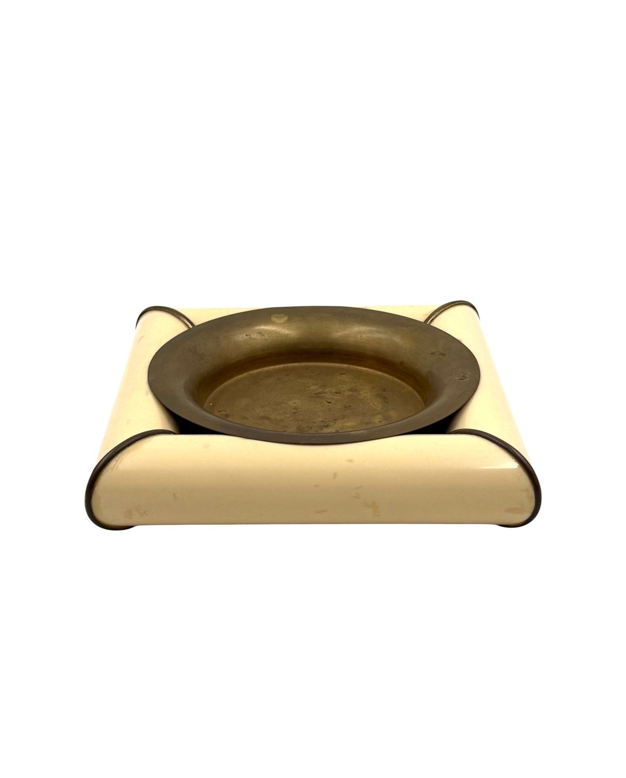 Tommaso Barbi, Mid Century Brass Ashtray, Italy 1970 photo vinterior