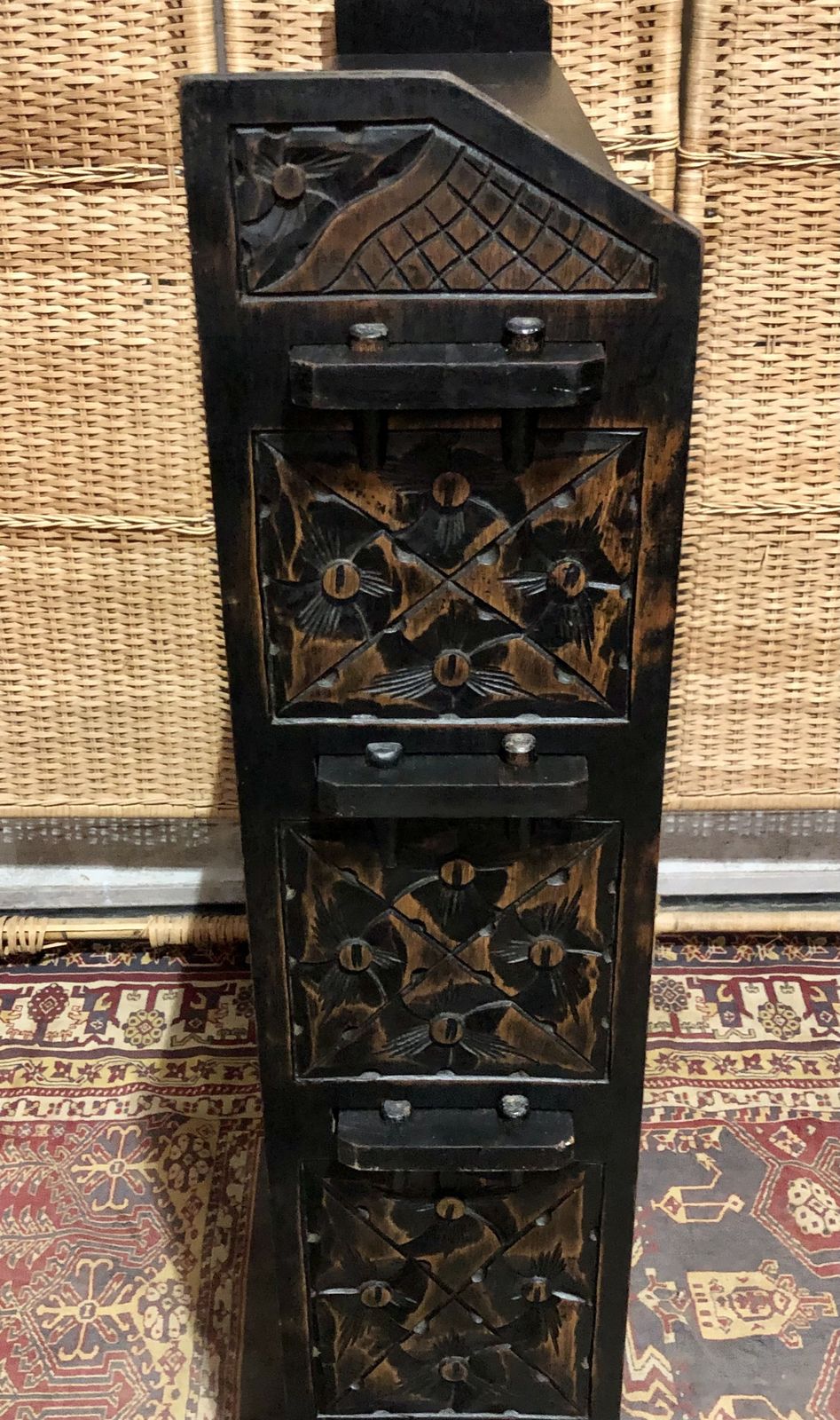 photo buy Handsome Antique Carved Oak Bookcase/Bookshelves