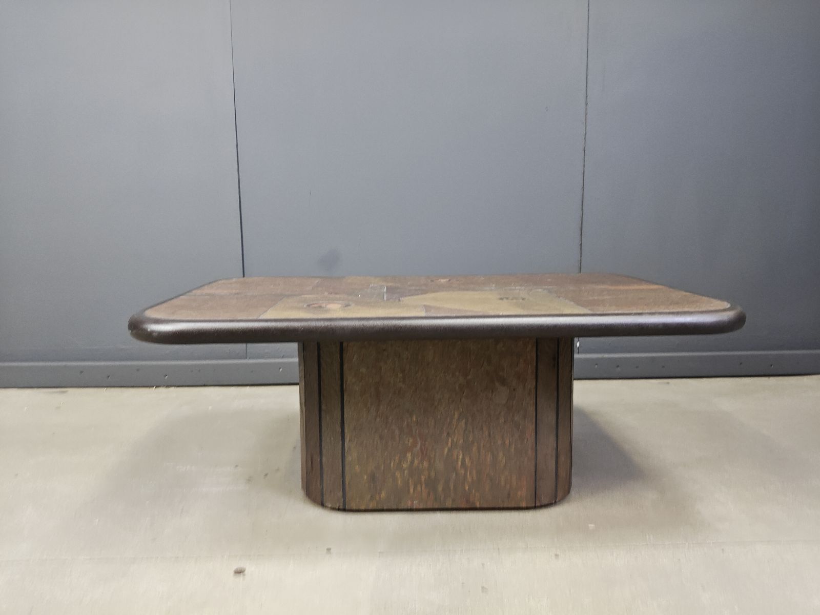 photo for sale Brutalist Slate Stone Coffee Table In The Manner Of Paul Kingma, 1980s