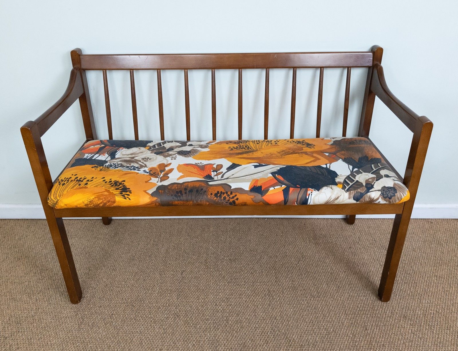 Vintage Mid Century Teak Kitchen Bench And 2 Chairs Set With Upholstered Seats photo 495.0
