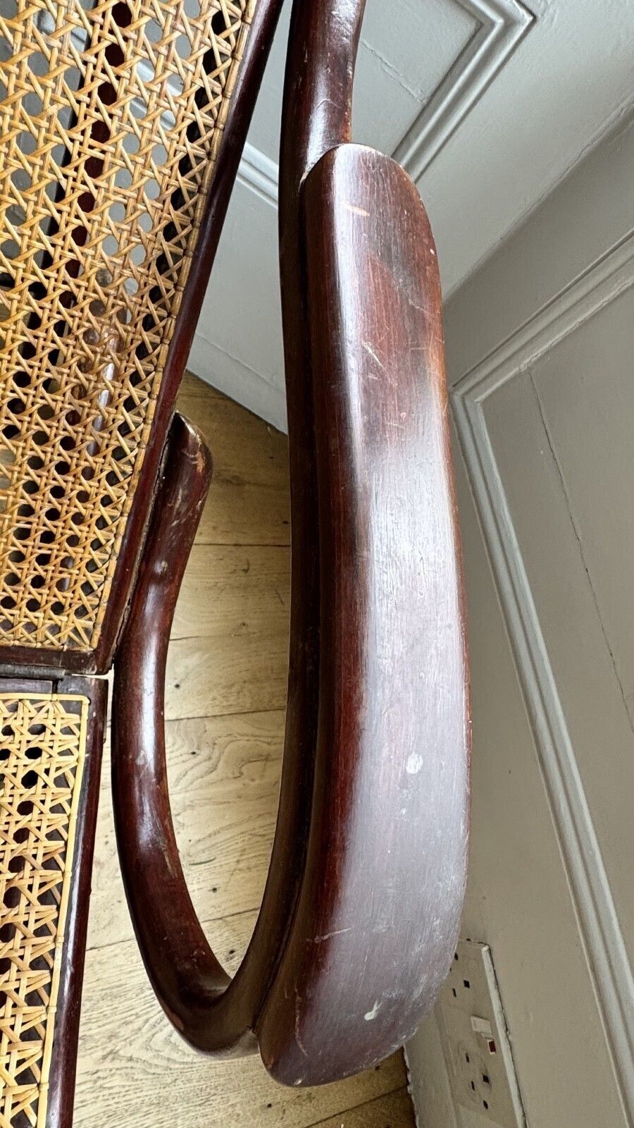 photo for sale Bentwood Chaise Longue With Scroll Work Details & Cane Work Thonestfirst Generation Reproduction 1900 1920