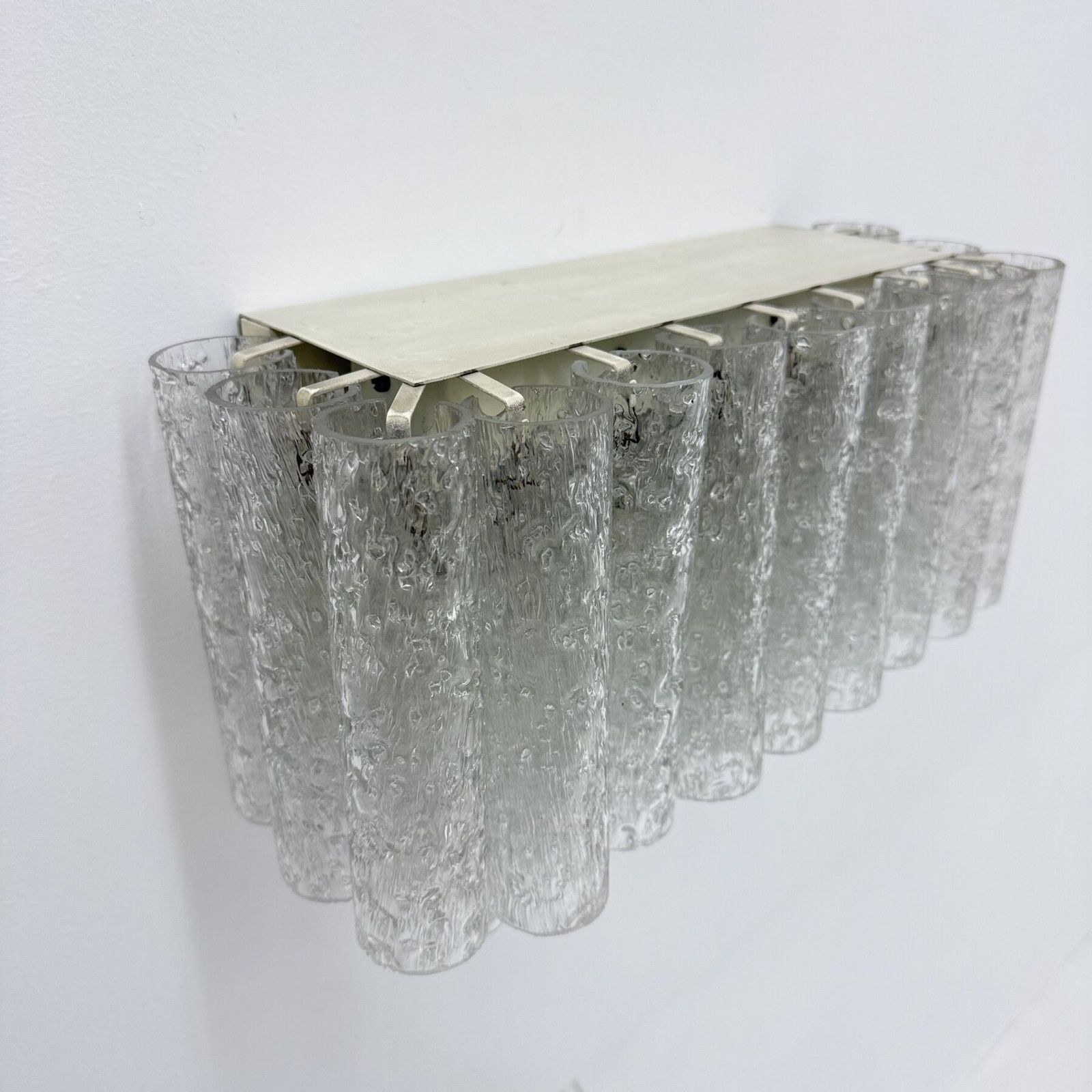 Doria Leuchten Ijsglas Buis Wandlamp, Jaren 1970 photo Verlichting