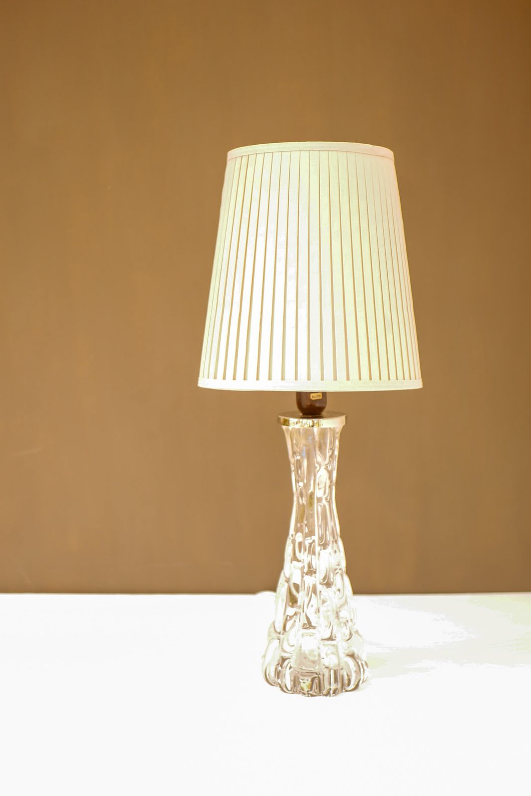 Lampe de table en cristal par Carl Fagerlund pour Orrefors