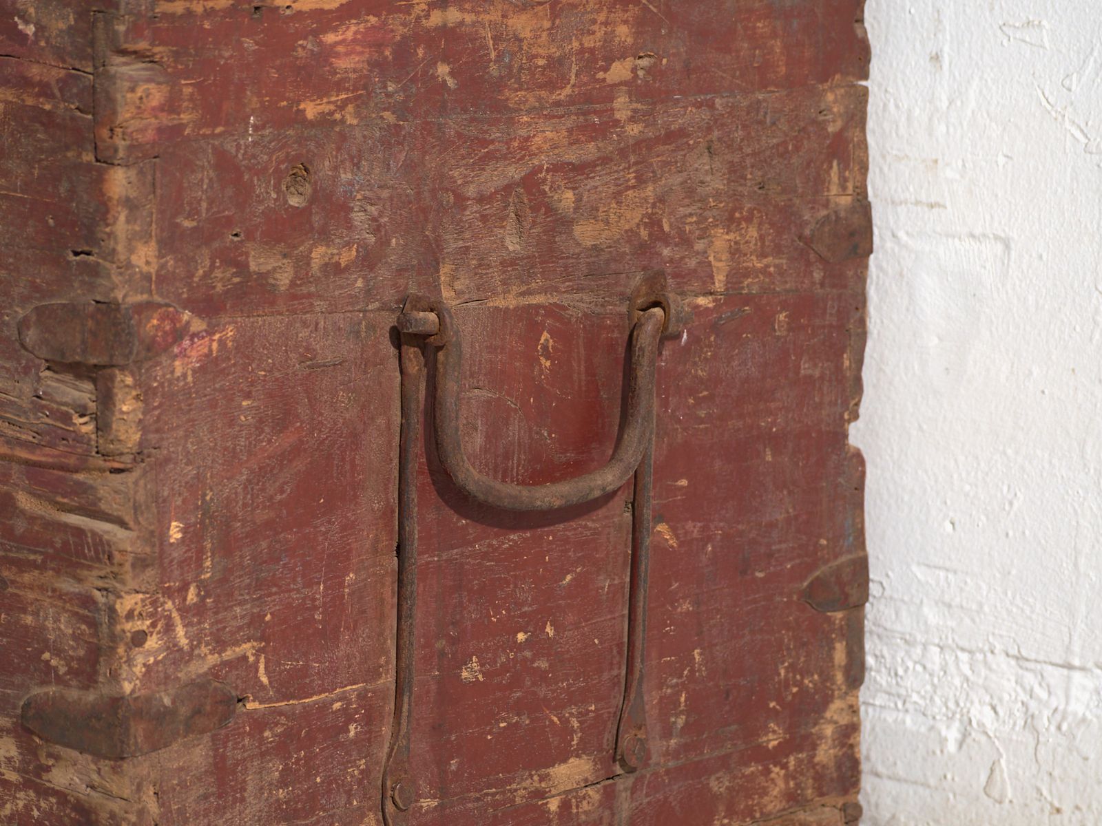 photo for sale Antique Chinese Painted Trunk In Pine Wood – China, Circa 1920
