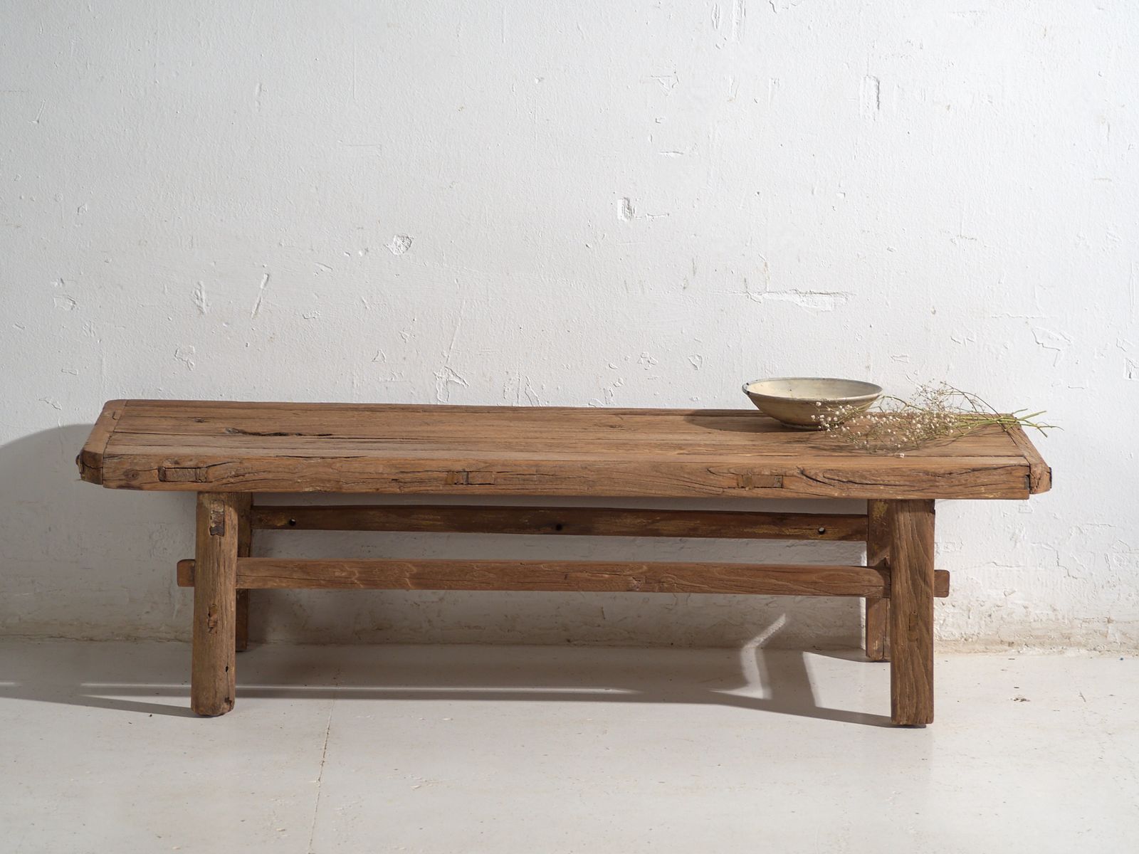 Antique Low Table In Pine Wood – China, Circa 1930 photo vintage