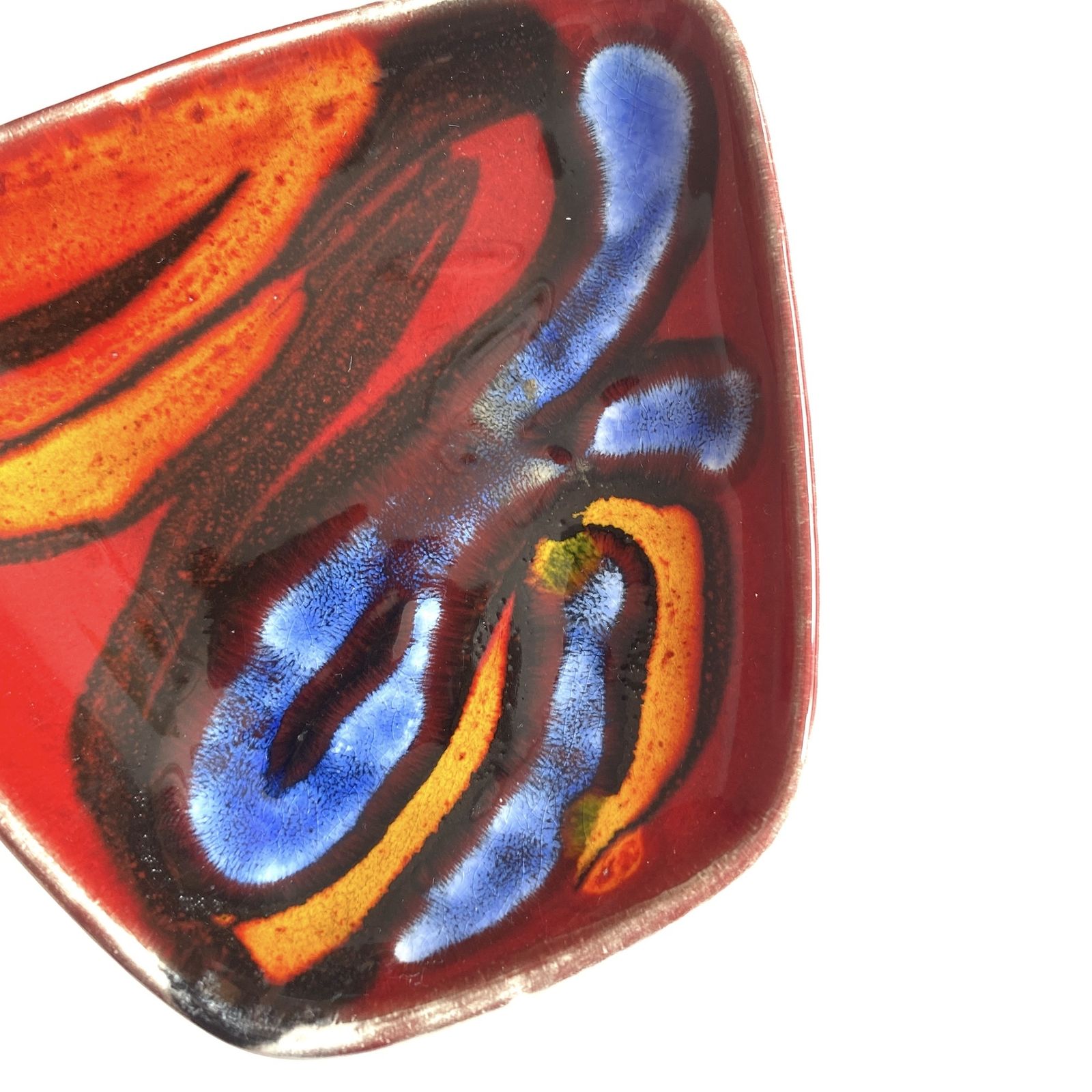 Pair Of Poole Pottery Delphis Pin Dishes, Shape 41 By Loretta Leigh, 1970 English Ceramics photo vinterior