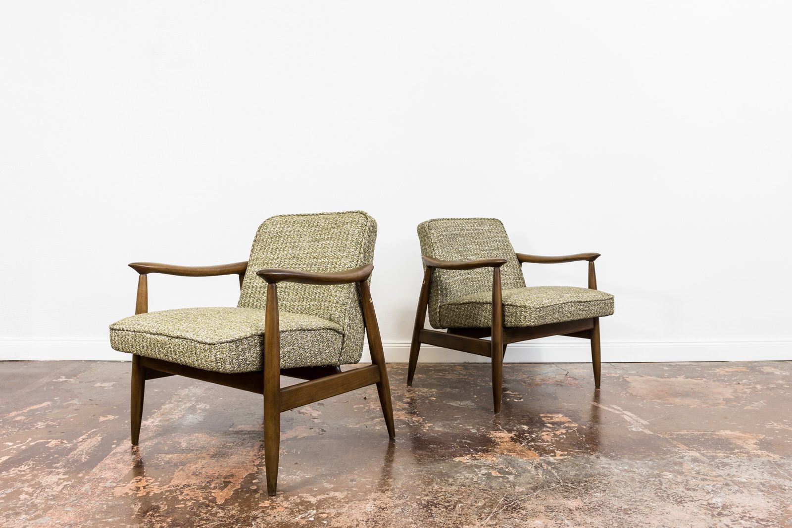 photo vinterior Mid Century Armchairs, Gfm 87 By Juliusz Kędziorek, Poland, 1960's, Set Of 2