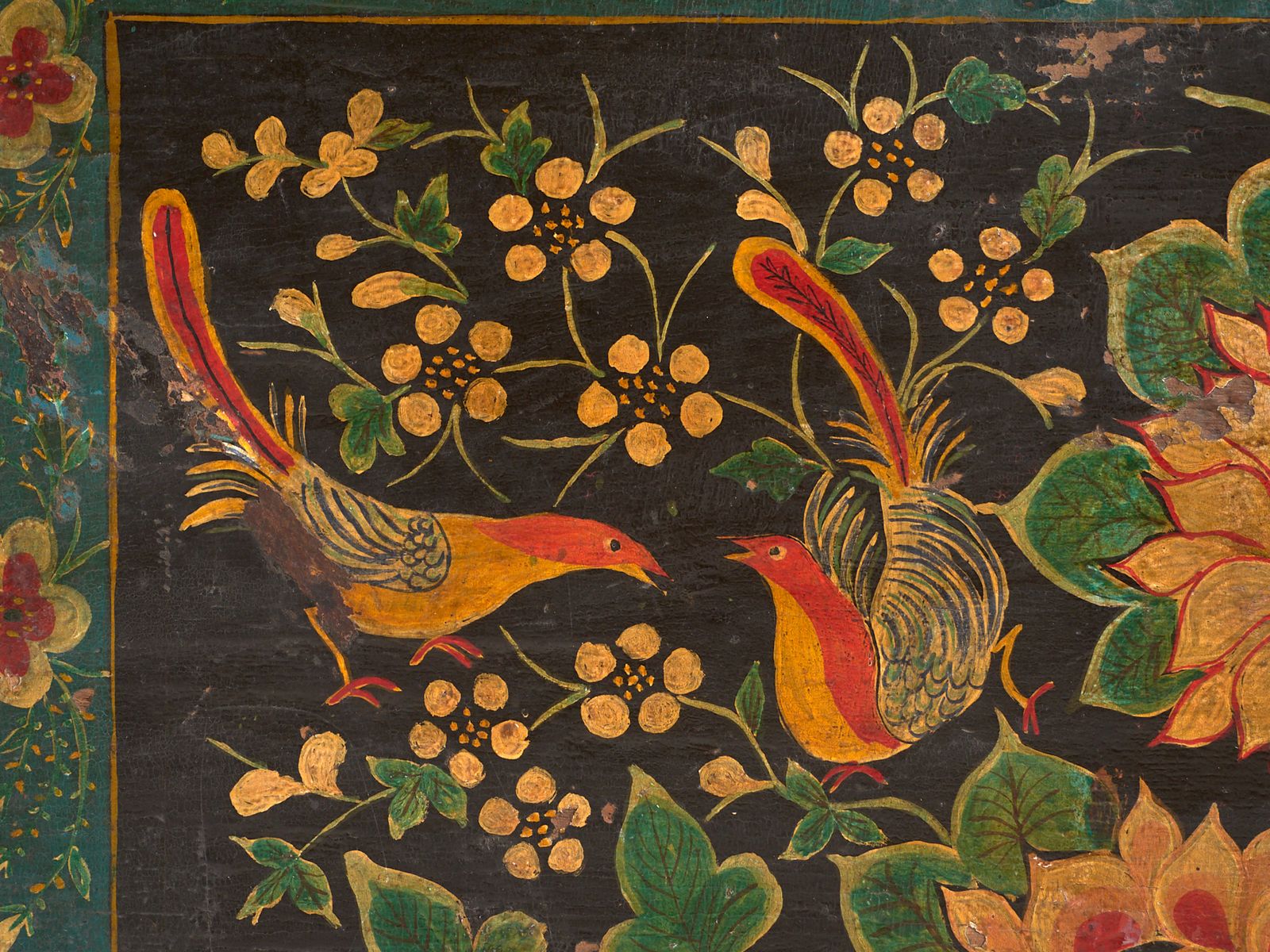 photo furniture Antique Painted Chinese Trunk In Pine Wood – China, Circa 1900