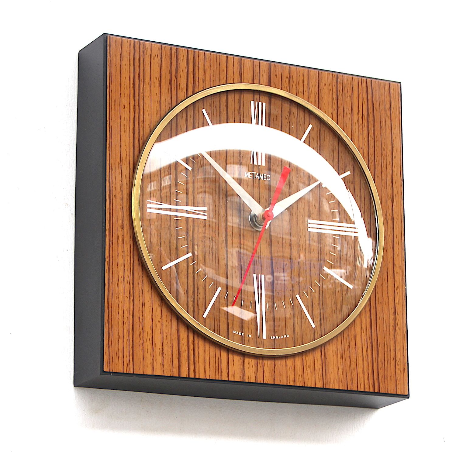 1970s British Kitsch Lounge Vintage Wall Clock. Fully Guaranteed. London Timepiece.