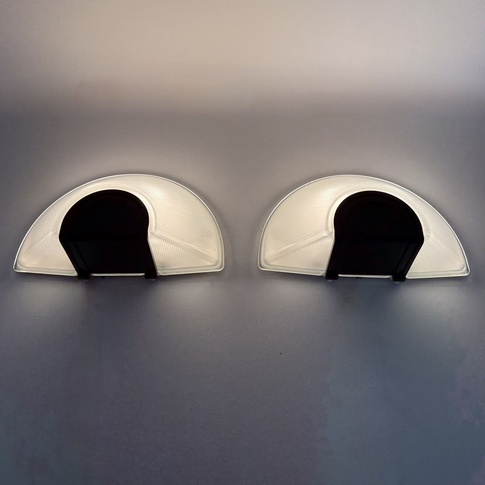 Set Of 2 Glass Prisma Wall Lamps Mega , 1980s , Italy photo furniture