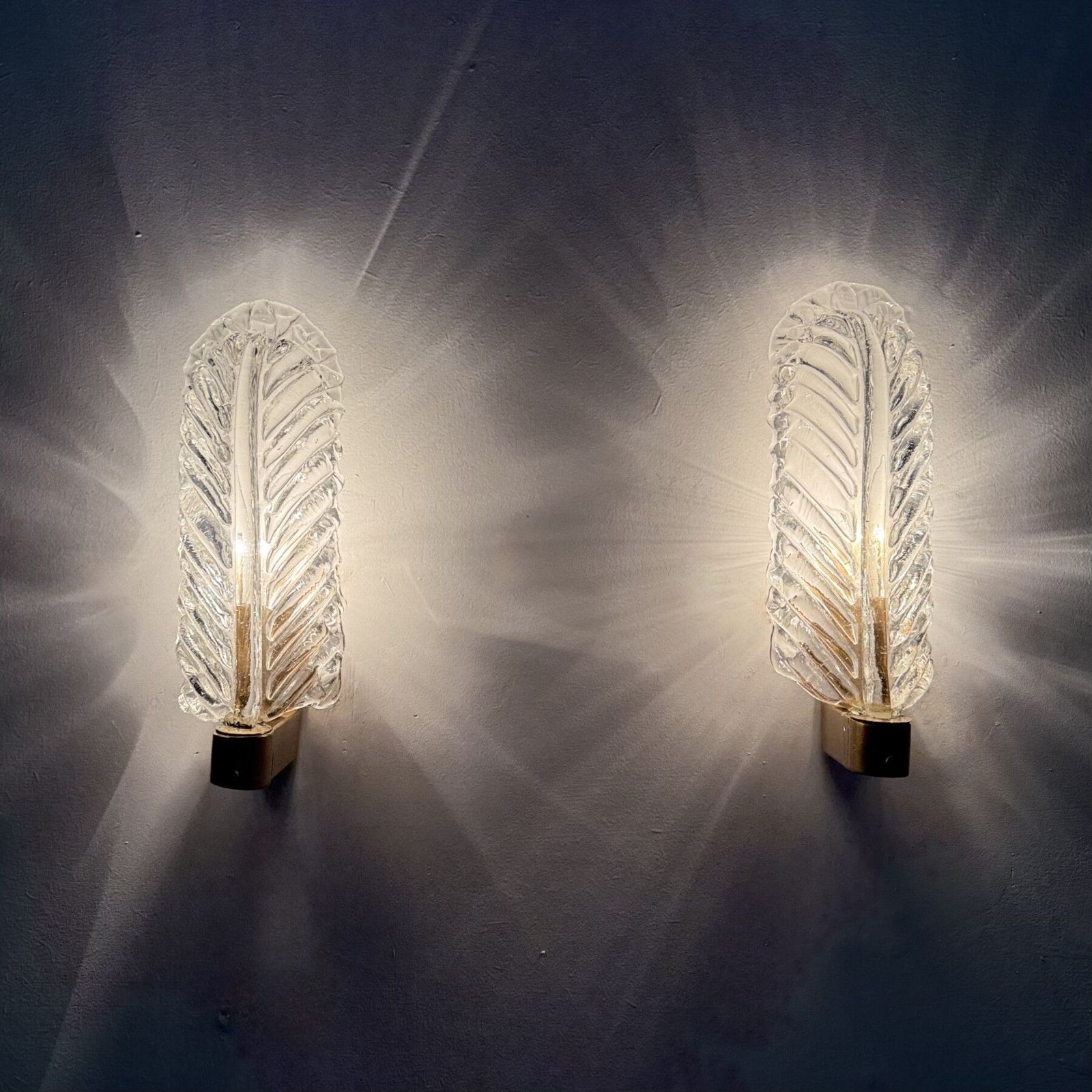 Set Of 2 Barovier & Toso Wall Lamps Sconce , 1950’s Italy photo furniture