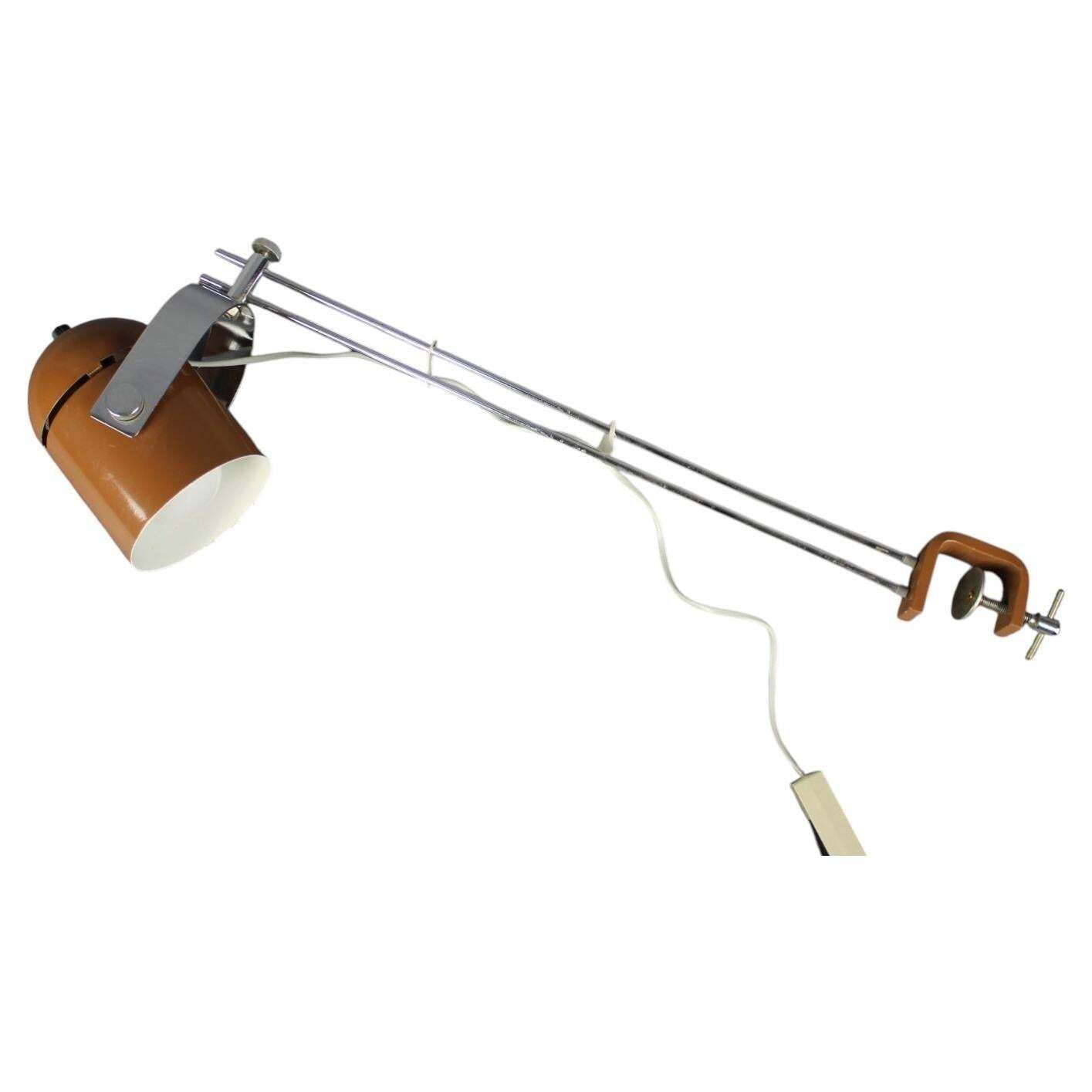 Mid-Century verstelbare klemlamp van Stanislav Indra, Tsjecho-Slowakije, jaren 1970
