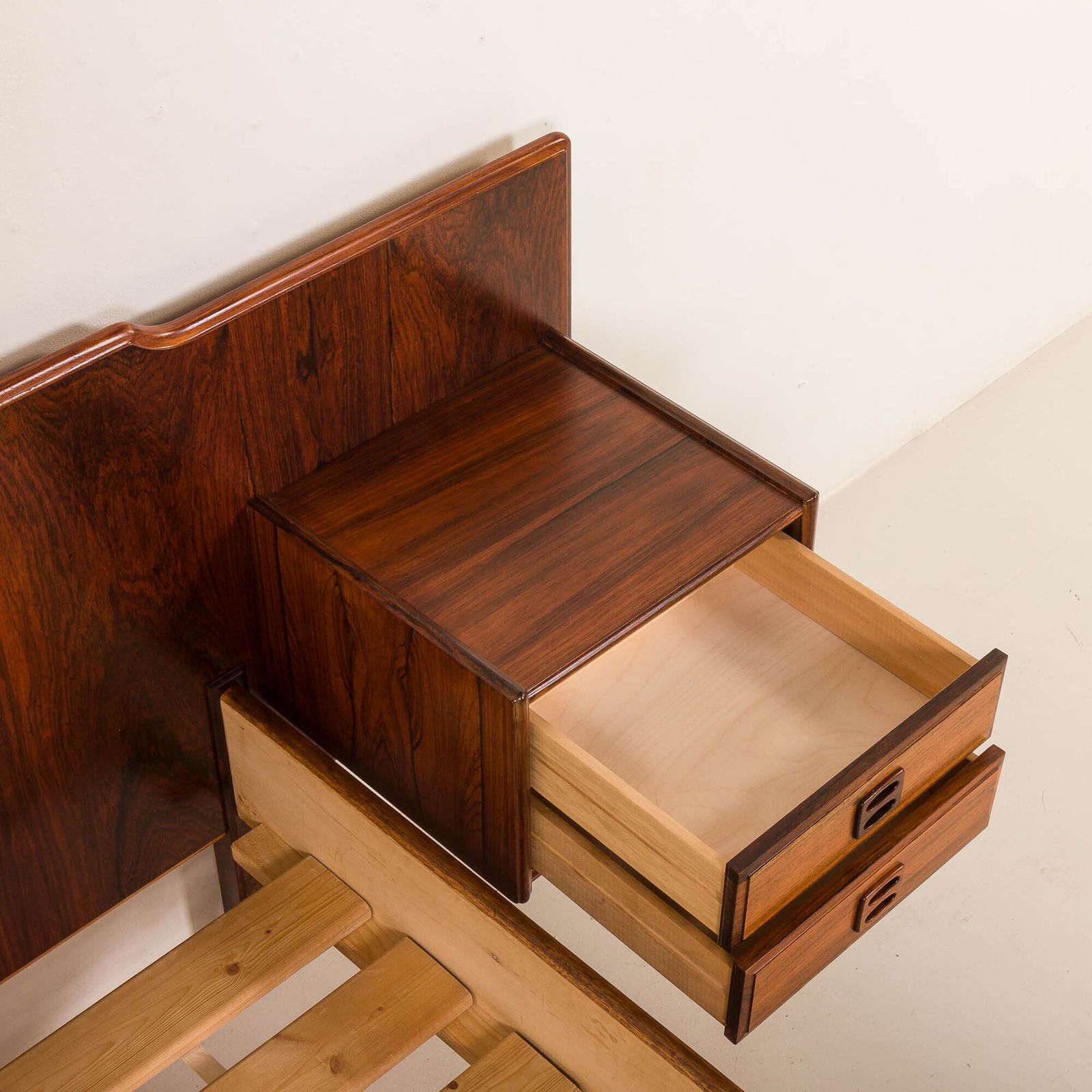 Mid Century Queen Size Scandinavian Bed In Rosewood 1960s photo vintage