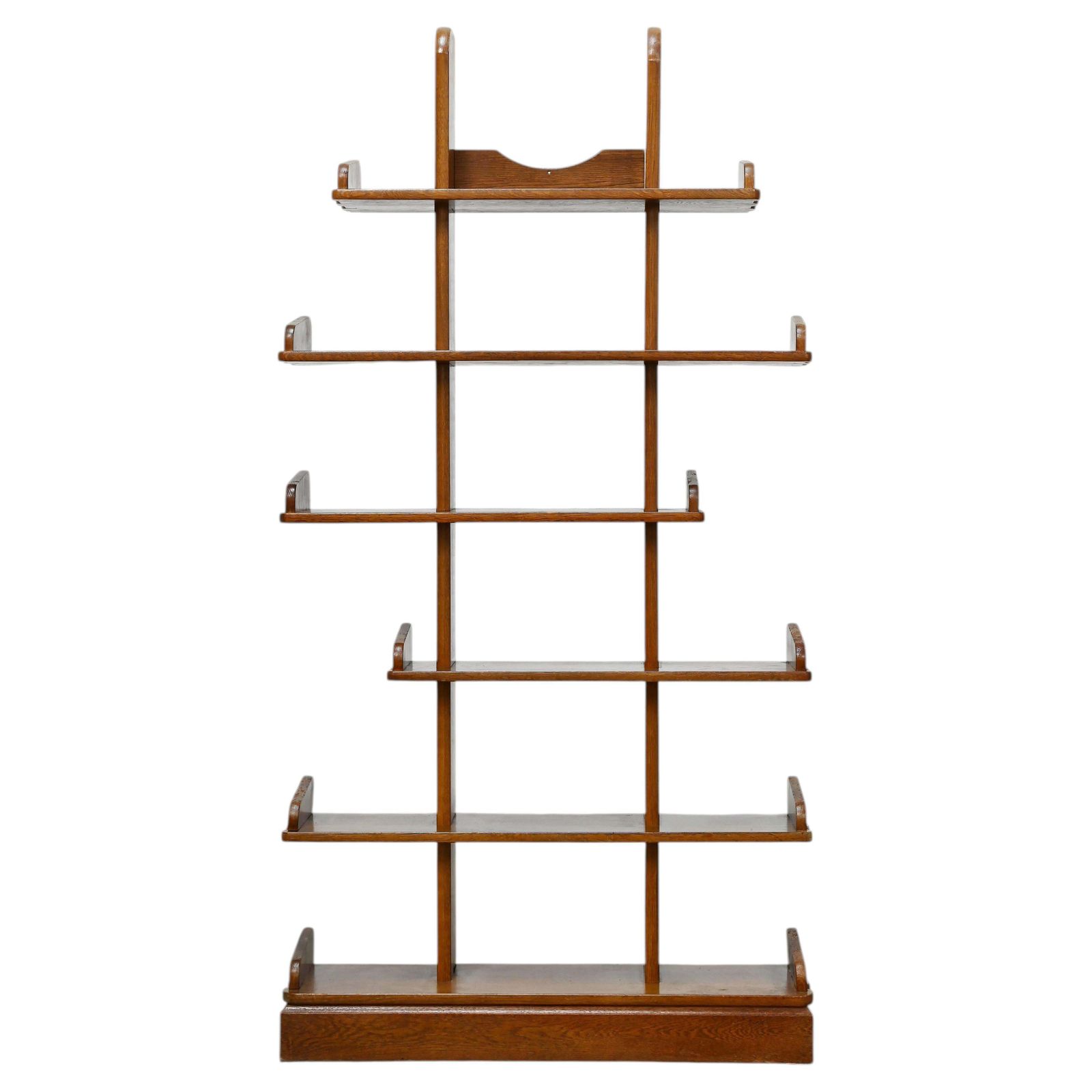 Brutalist Oak Asymmetrical Shelving Unit Or Bookcase, The Netherlands, 1970s