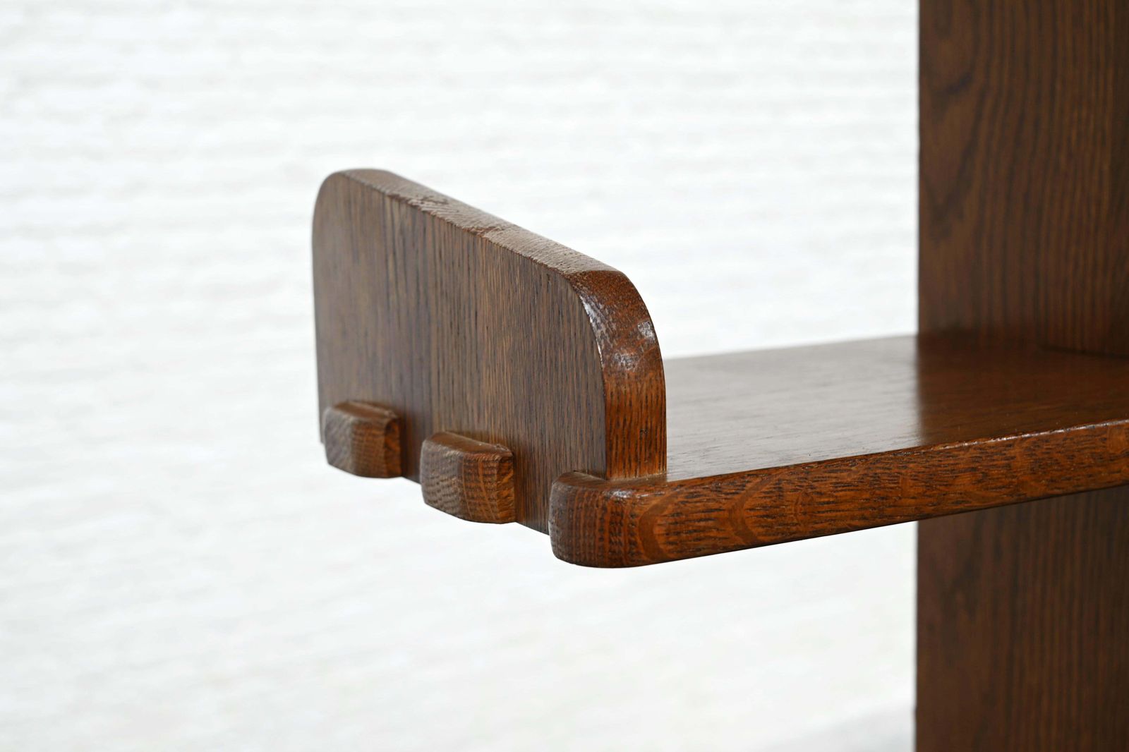 Brutalist Oak Asymmetrical Shelving Unit Or Bookcase, The Netherlands, 1970s photo Furniture