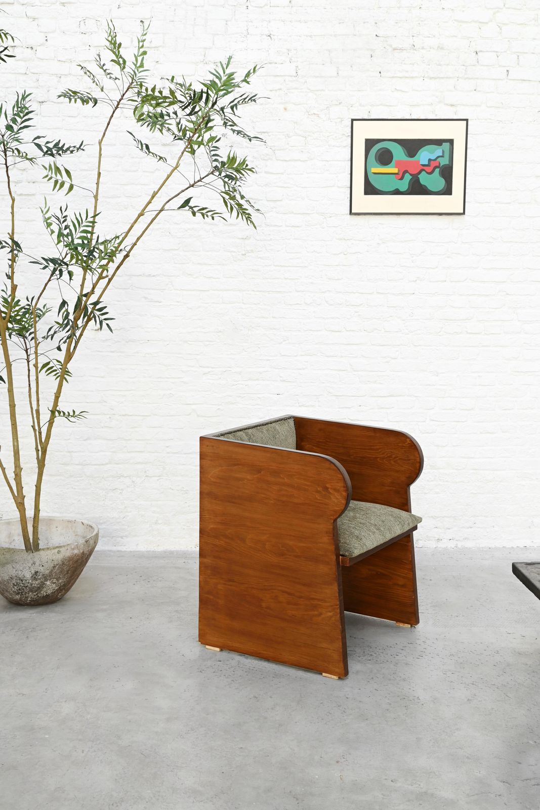 Pair Of Swedish Modern Armchairs, Sculptural Pine, Sweden, 1940s photo for sale