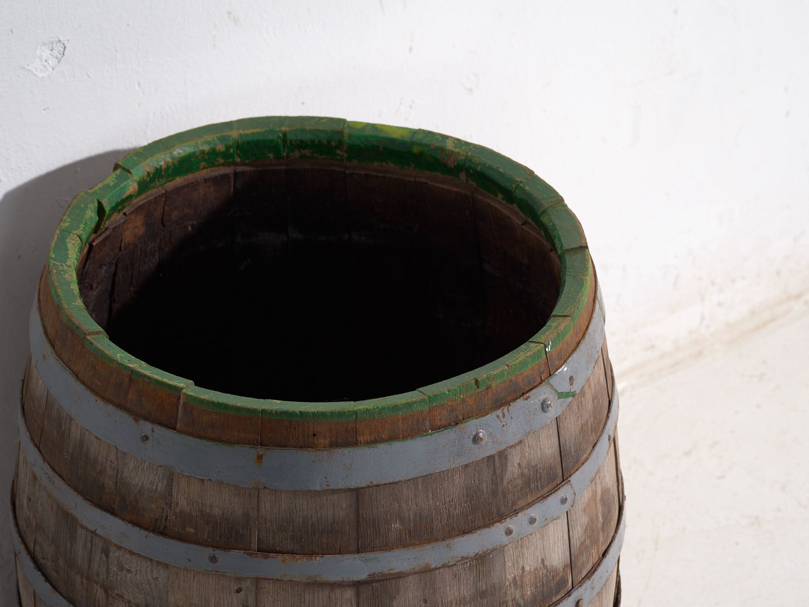 Antique Wooden Barrel With Iron Straps – Central Europe, Circa 1920 photo furniture