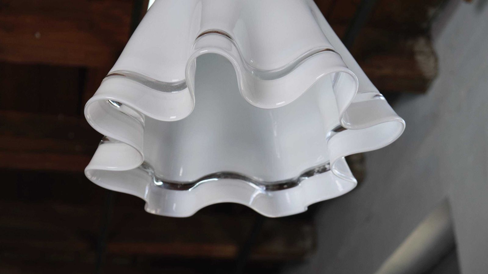 Zenda Pendant Lamp In White Glass By Vistosi photo Lighting