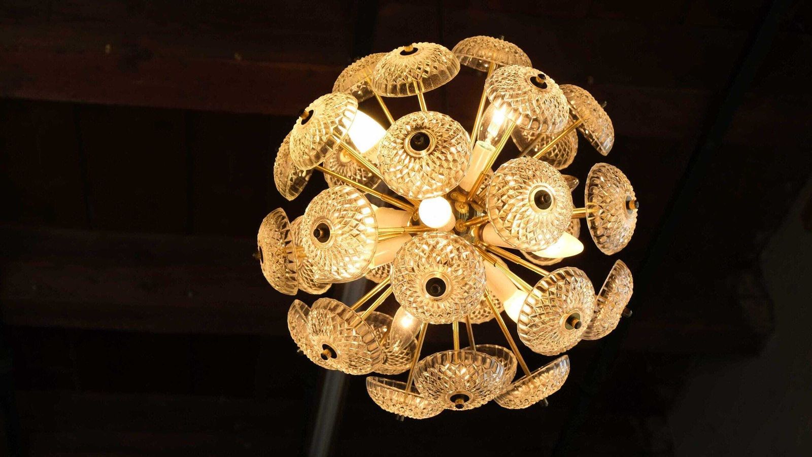 Pendant Lamp / Chandelier By Kamenický šenov "Dandelion", 1970s photo Lighting
