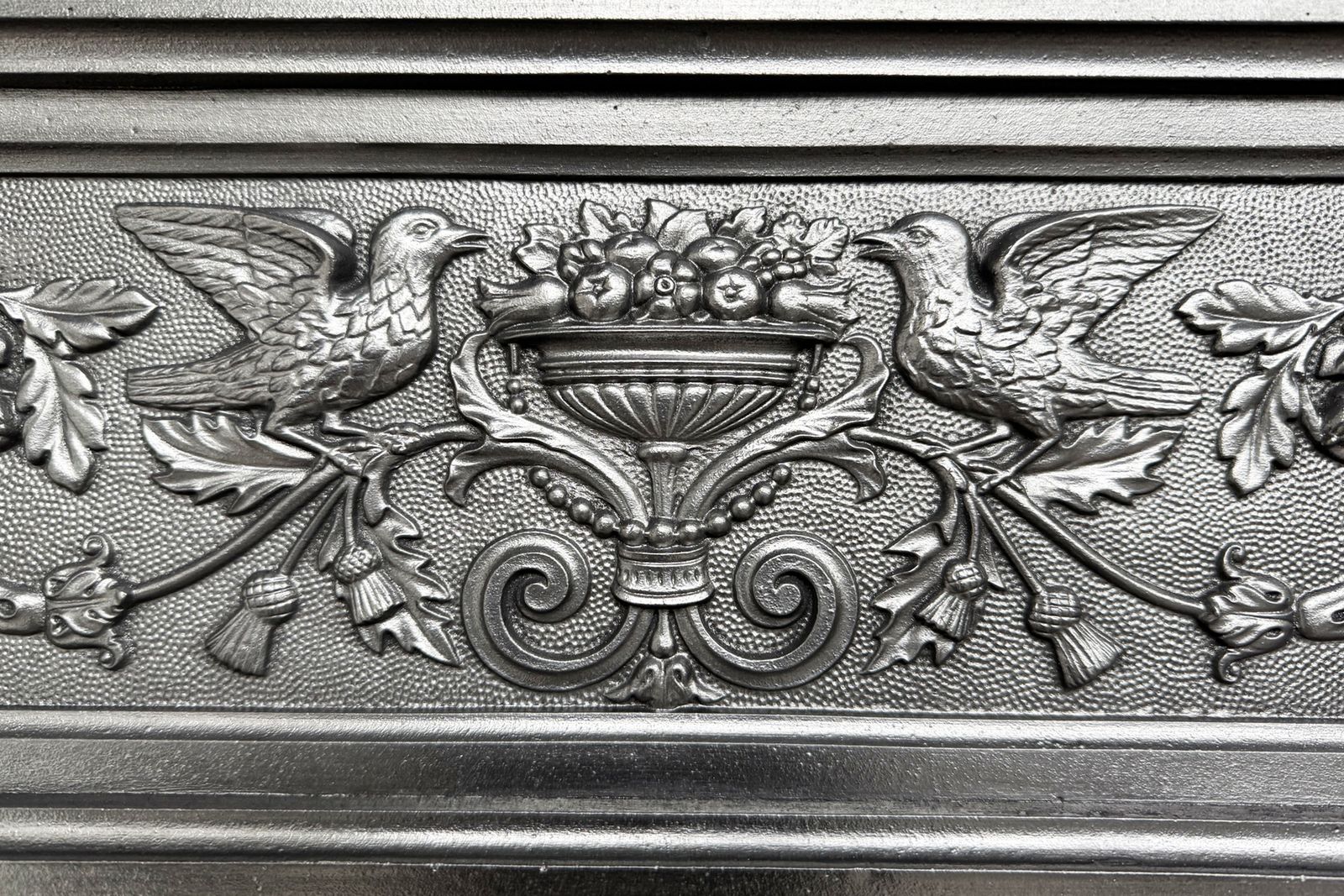 Large Antique Ornate Victorian Cast Iron Combination Fireplace photo vinterior