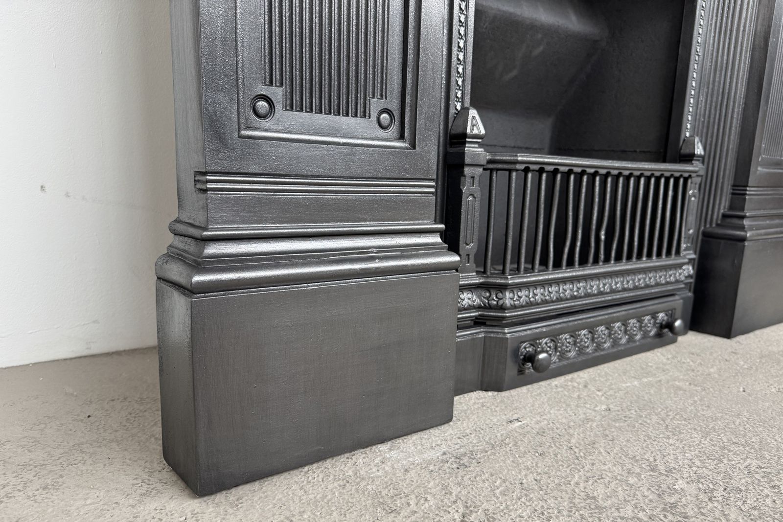 photo for sale Large Antique Ornate Victorian Cast Iron Combination Fireplace