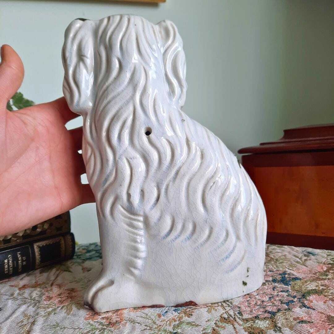 Antique Victorian Staffordshire Copper Luster King Spaniel Wally Dog Made In England Late 19th Century. photo 66.0