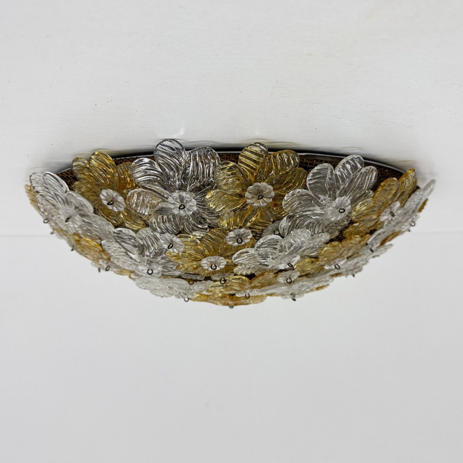 Applique murale / plafonnier Barovier & Toso, fleurs Millefiori, Italie, années 1970 photo 483.0