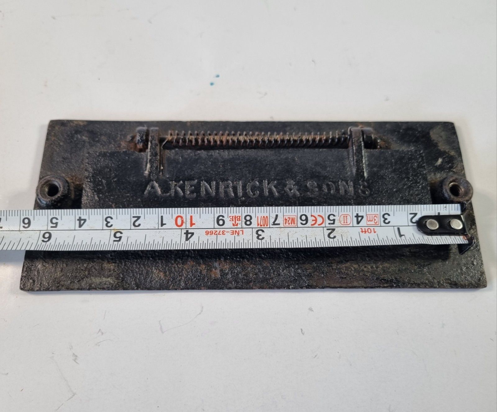 photo for sale A.Kenrick Antique Victorian Cast Iron Letter Box Plate C.1890 Ornate 'Letters'