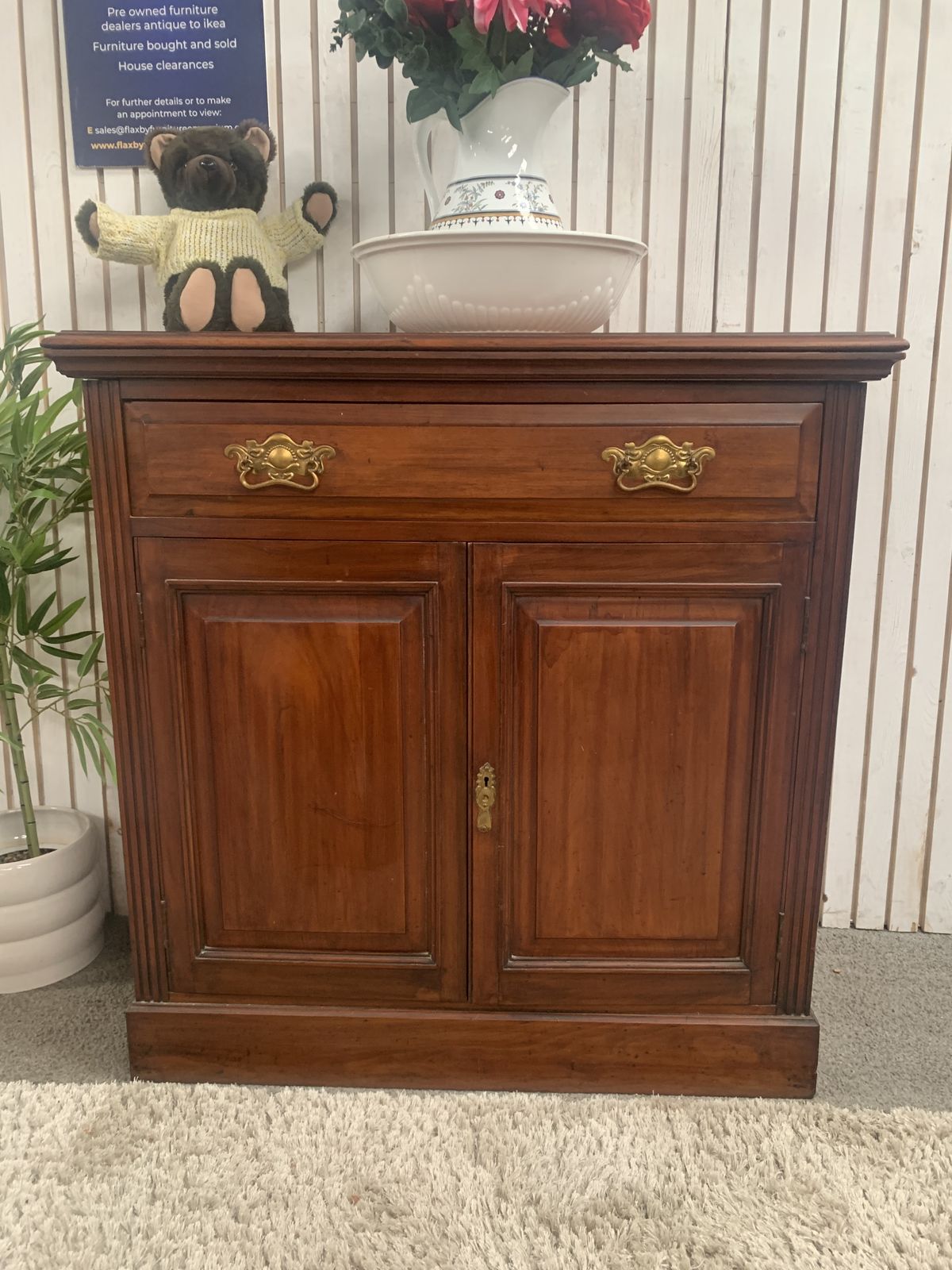 Antique Leeds Co Op Mahogany Flip Top Server / Sideboard   "Our Own Make" photo furniture
