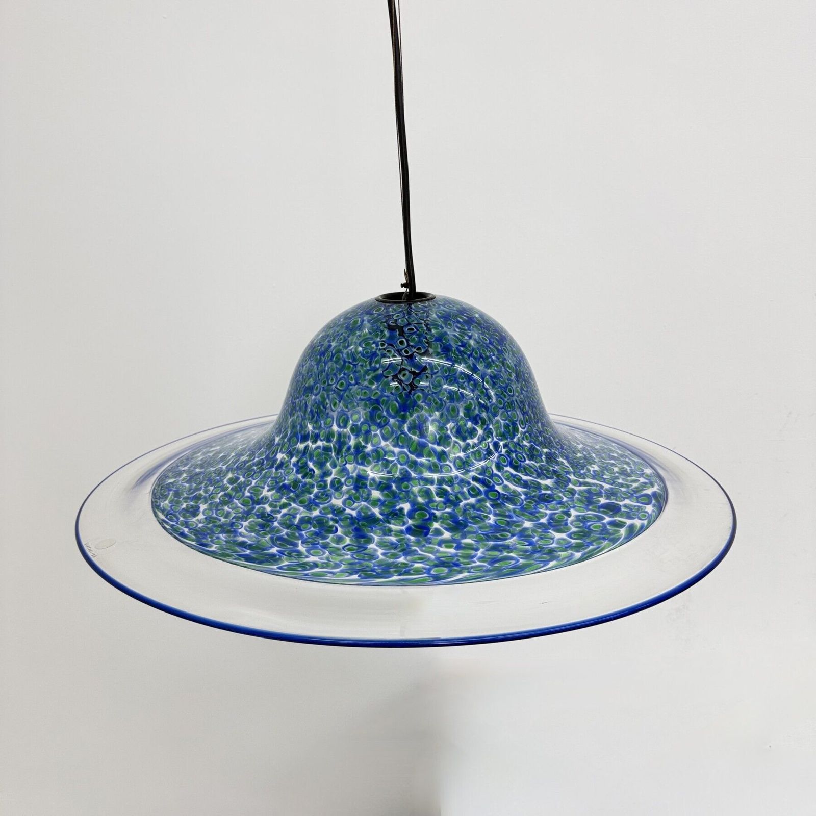 photo vintage Blue Murano Glass Hanging Lamp Neverrino By Gae Aulenti For Vistosi Italy , 1970s