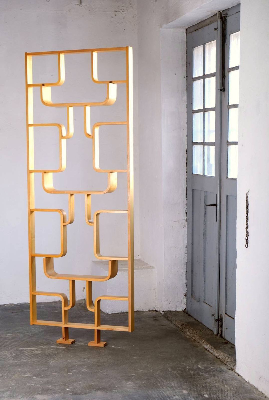 Mid Century Room Divider / Room Divider In Light Wood By Ludvik Volak Incl. Mounting Material photo furniture