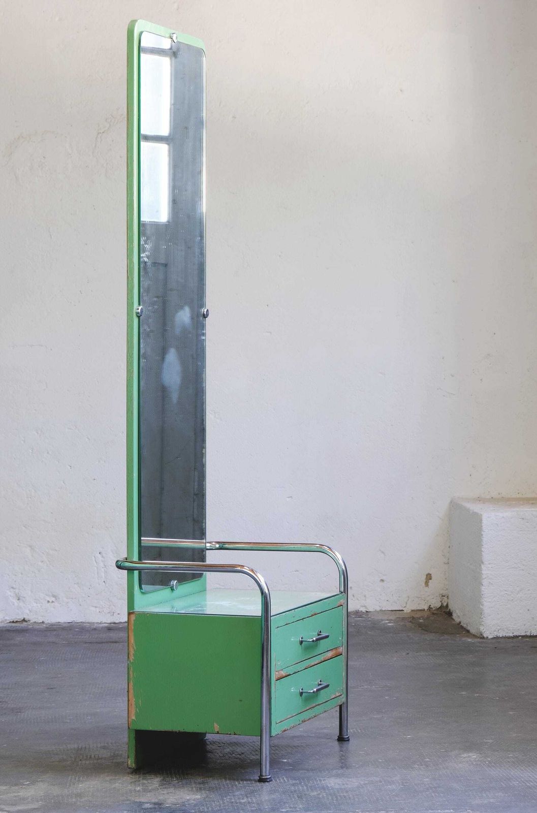 Bauhaus Mirrored Chest Of Drawers By Vichr In Lime Green photo Furniture