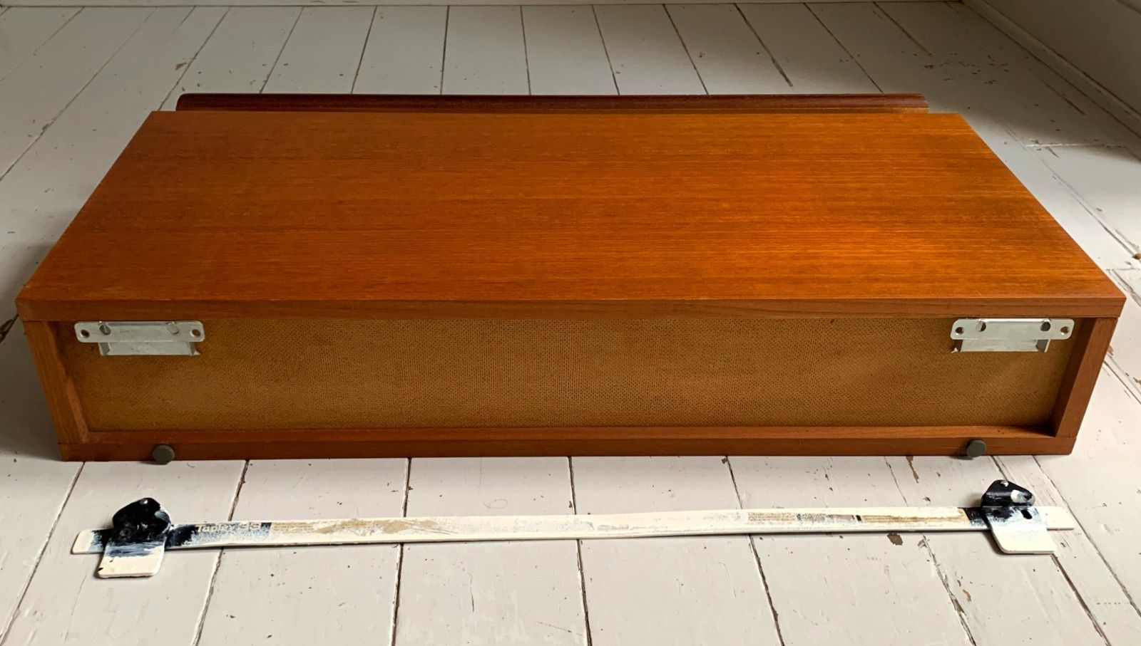 photo furniture Mid Century Teak Beaver & Tapley 33 Floating Drawer / Shelf  W/ Mounting Bracket