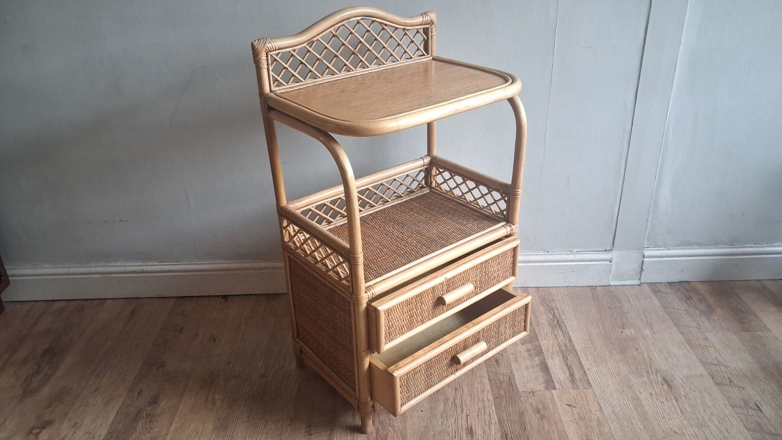 Superb 1970's Bamboo And Rattan  Chest / Cabinet /Nightstand/Drawers  In Vgc photo Furniture