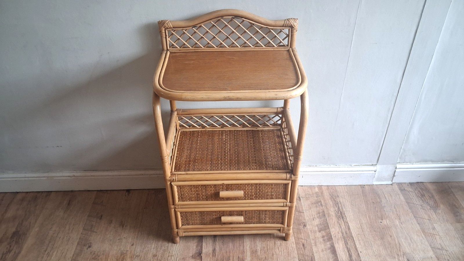 Superb 1970's Bamboo And Rattan  Chest / Cabinet /Nightstand/Drawers  In Vgc photo vintage