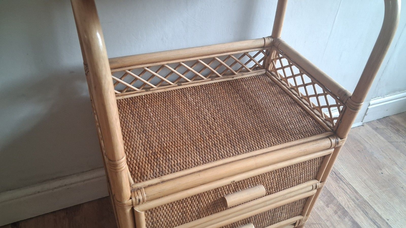 Furniture Superb 1970's Bamboo And Rattan  Chest / Cabinet /Nightstand/Drawers  In Vgc photo
