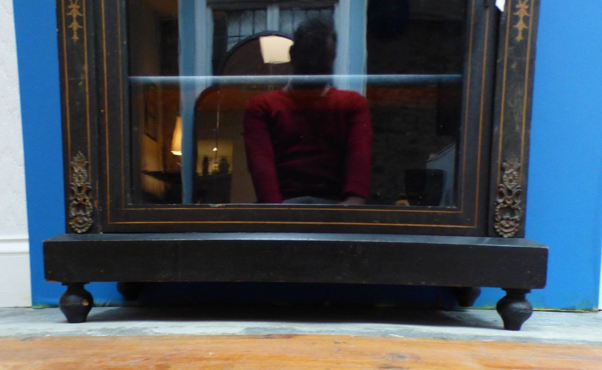 Victorian Ebonised Pier Display Glazed Cabinet Ornate Details Uk Delivery photo for sale