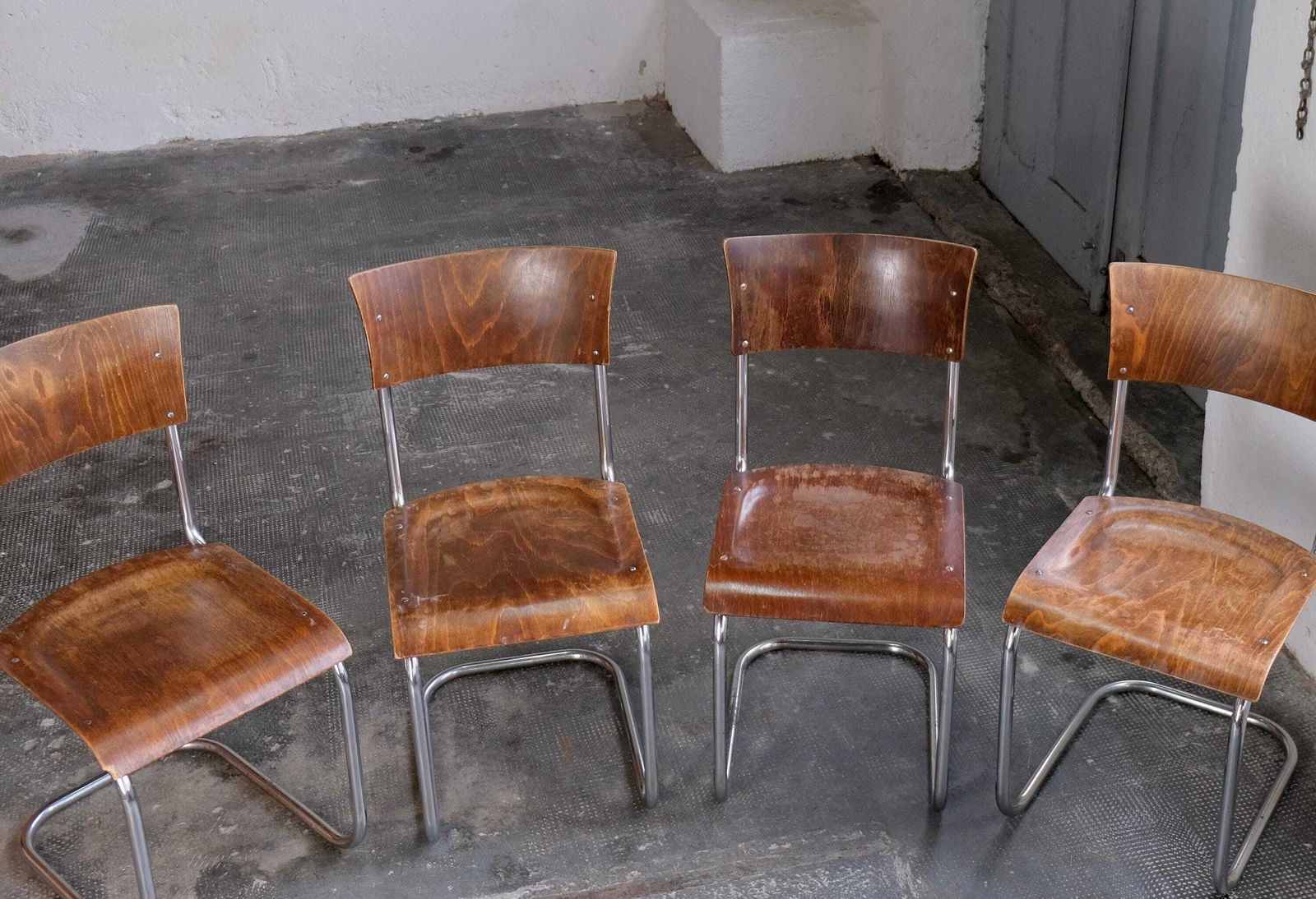 Set Of Four Bauhaus Cantilever Chairs After Mart Stam, S 43 By Slezak photo vinterior