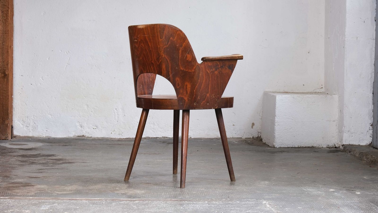 Mid Century Armchair By Oswald Haerdtl In Chestnut Brown photo Furniture