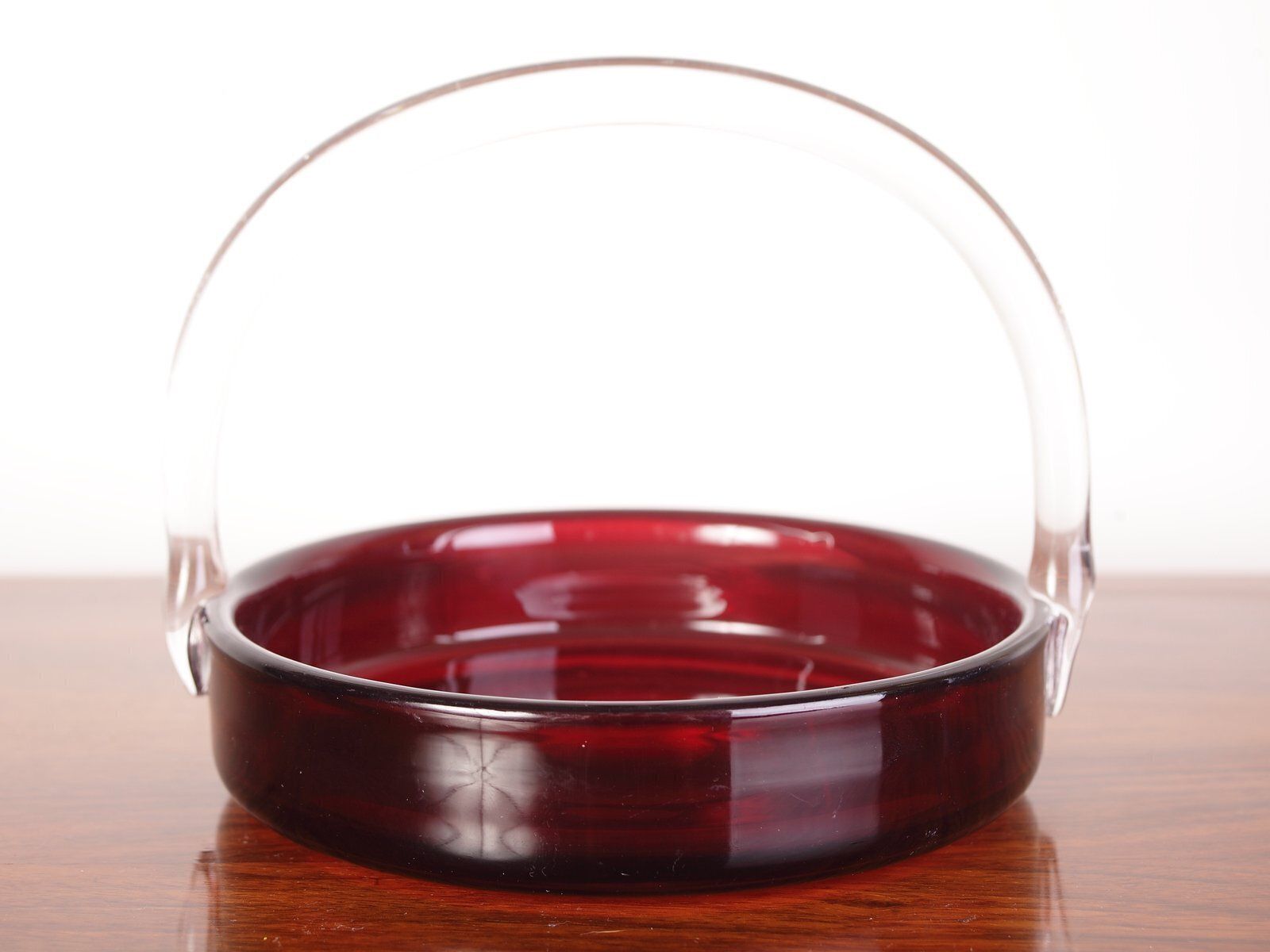 Czechoslovakian Ruby Glass Bowl, 1930s photo vintage