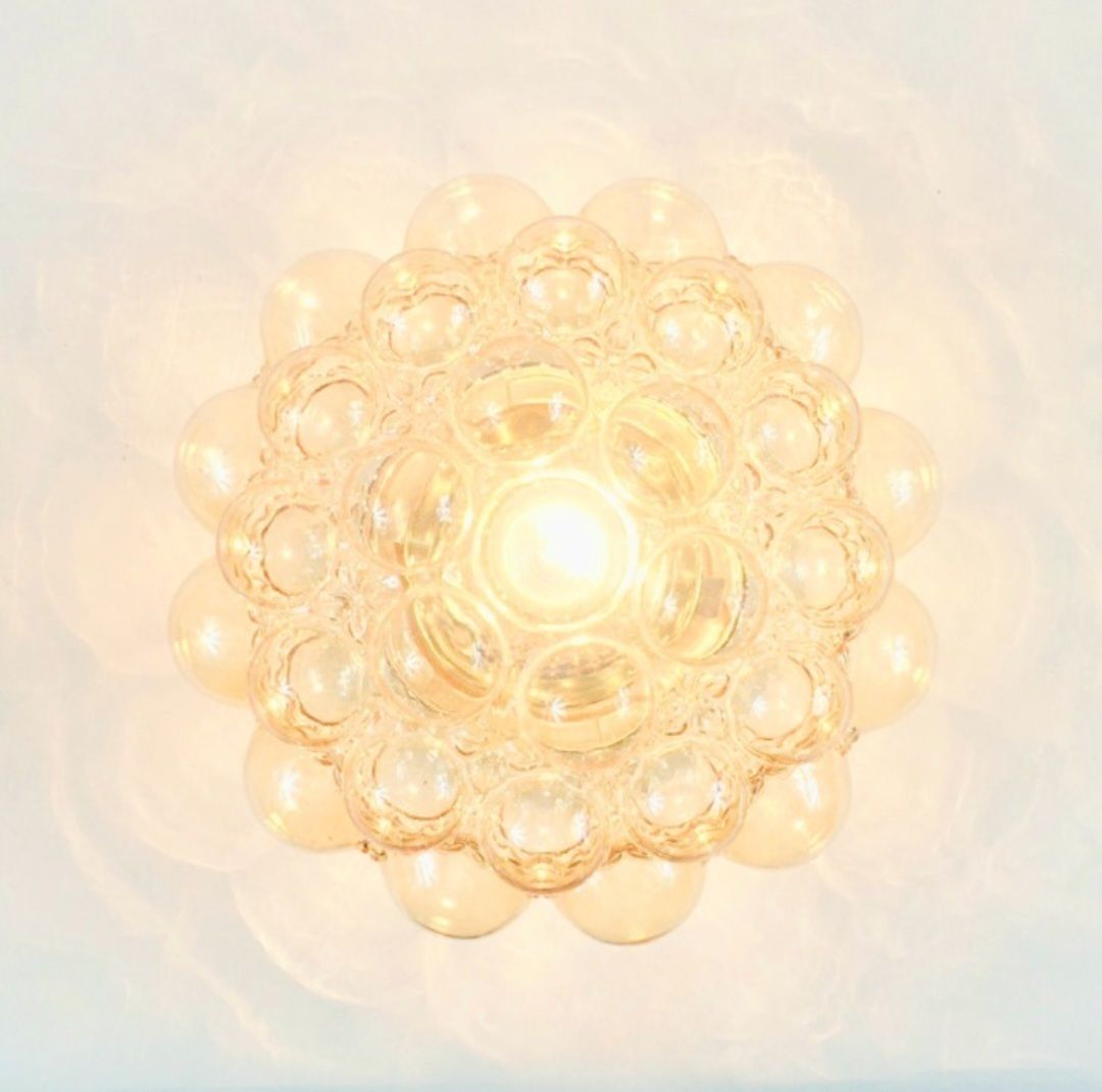 Pair Of Large Mid Century Amber Bubble Glass Ceiling Lights By Helena Tynell For Limburg, Germany, 1960s/1970s photo buy