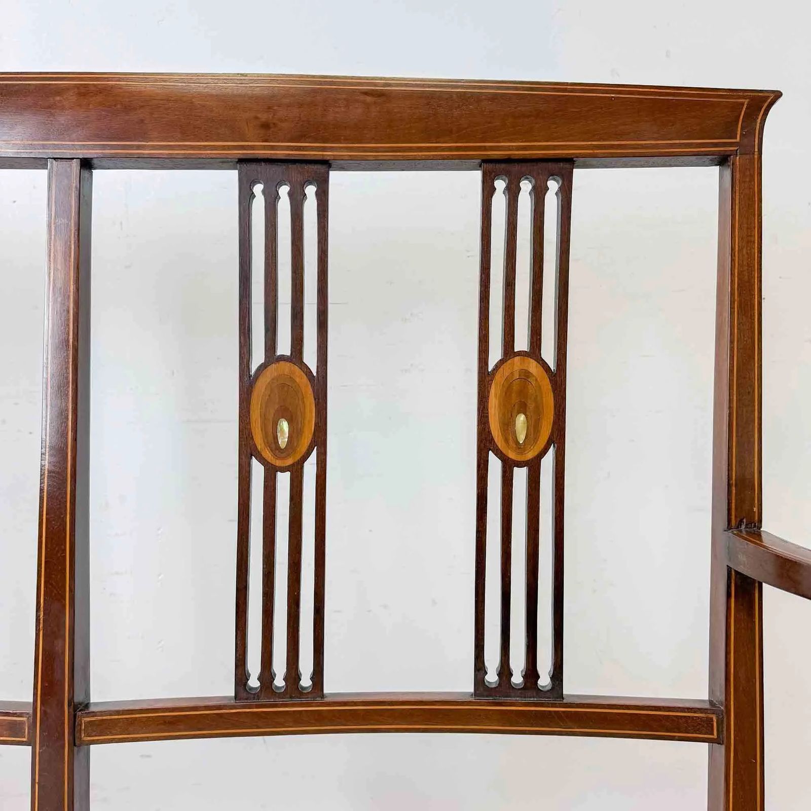 photo furniture Edwardian Art Nouveau Inlaid Mahogany Settee