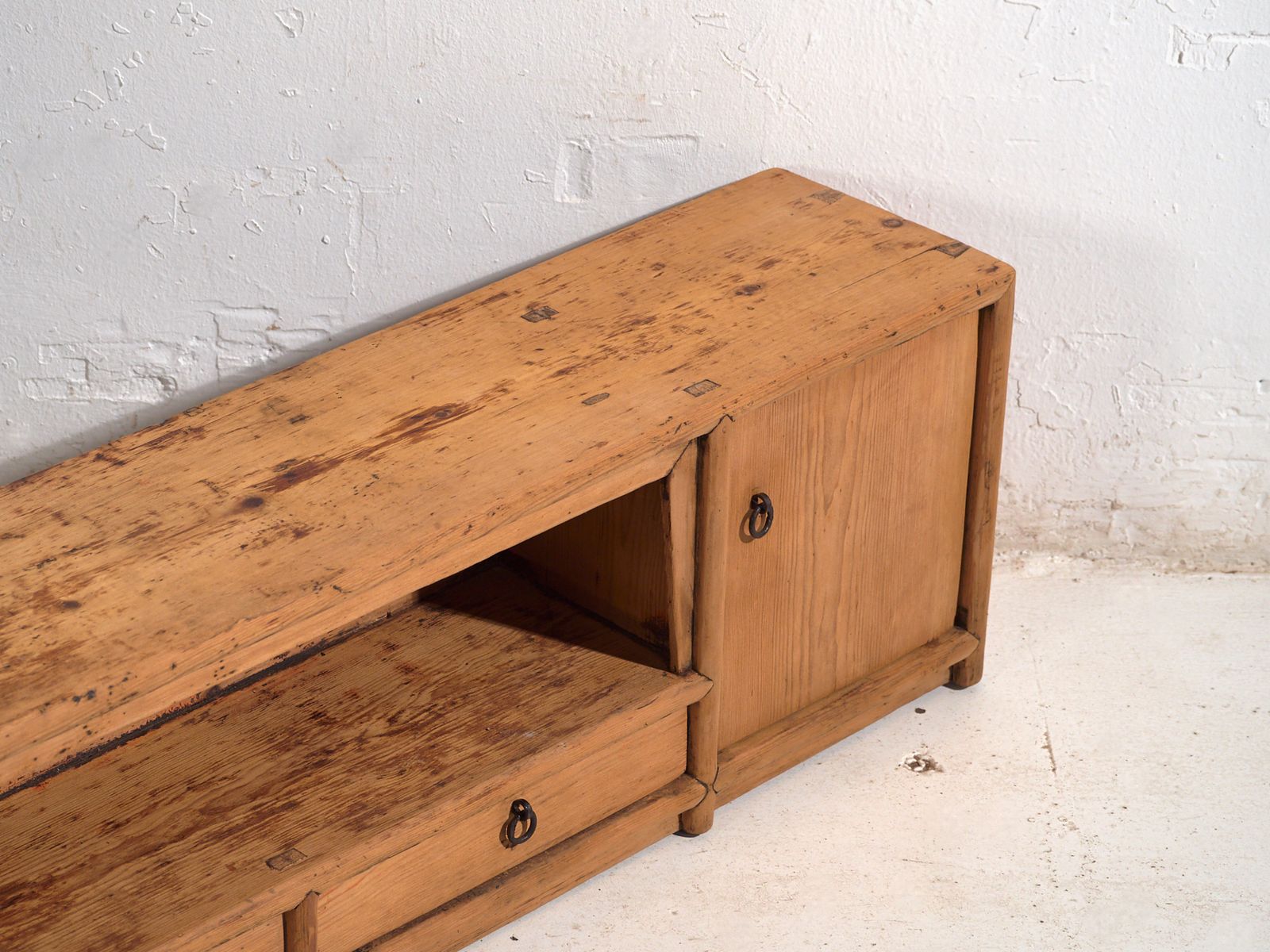 Antique Low Sideboard In Pine Wood – China, C.1930 photo furniture