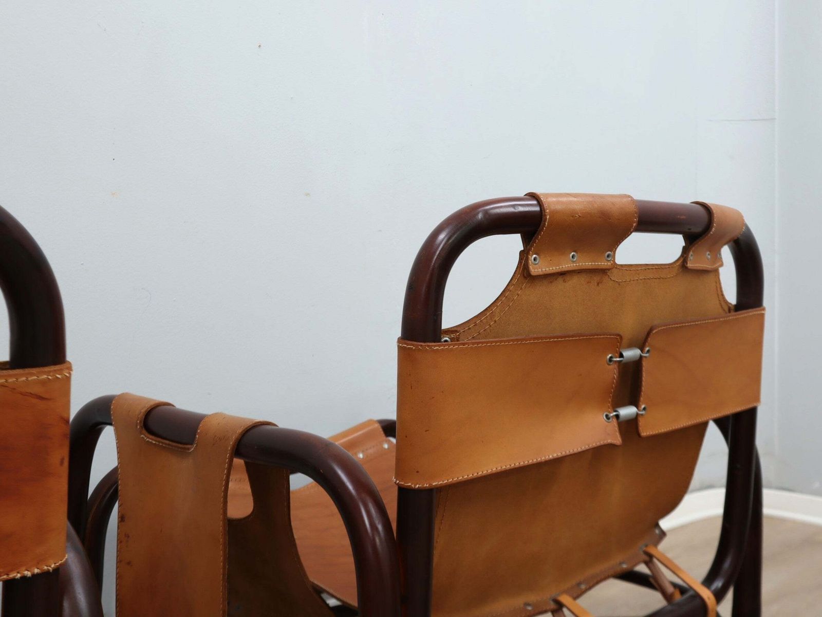 1185.0 Mid-Century Tito Agnoli fauteuil, leer en bamboe, jaren 1960 photo