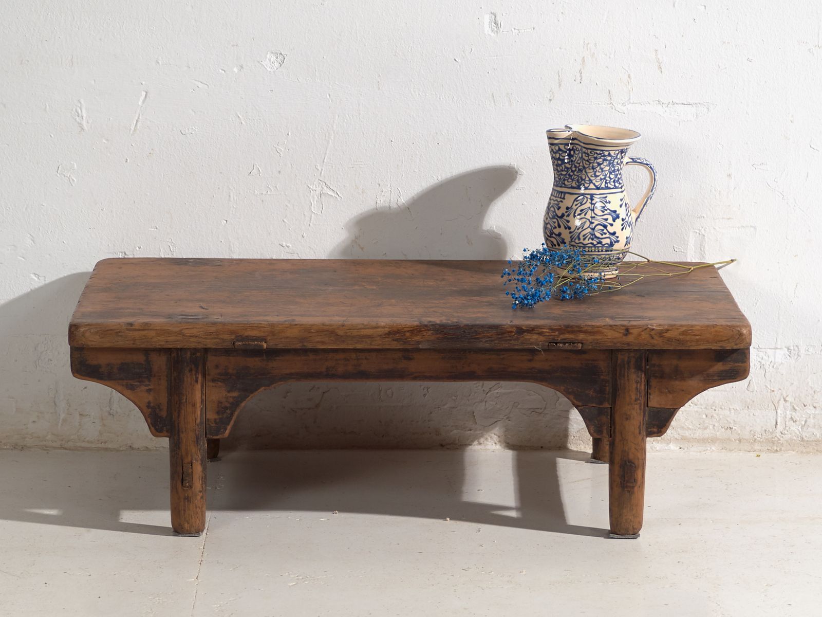 Antique Low Table In Pine Wood – China, Circa 1930 photo vintage