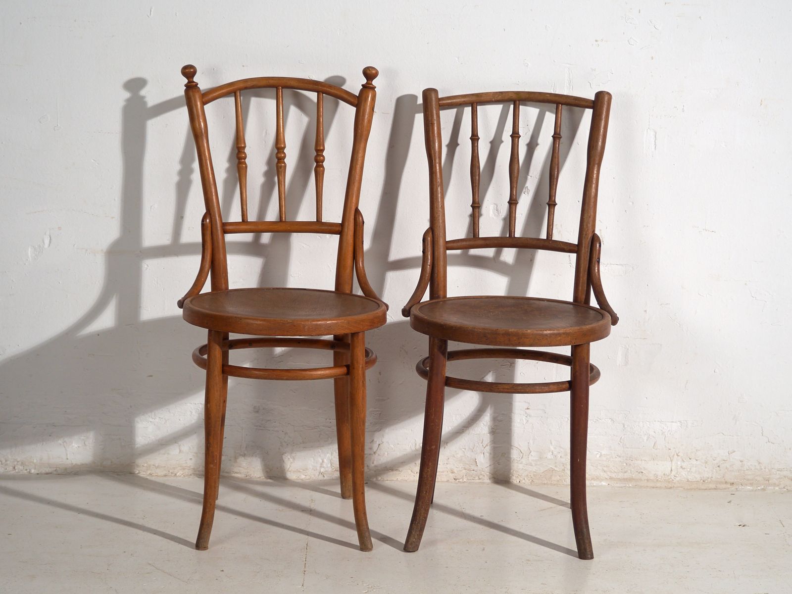 photo furniture Antique Set Of 4 Bentwood Chairs In Curved Wood – Central Europe, Circa 1900