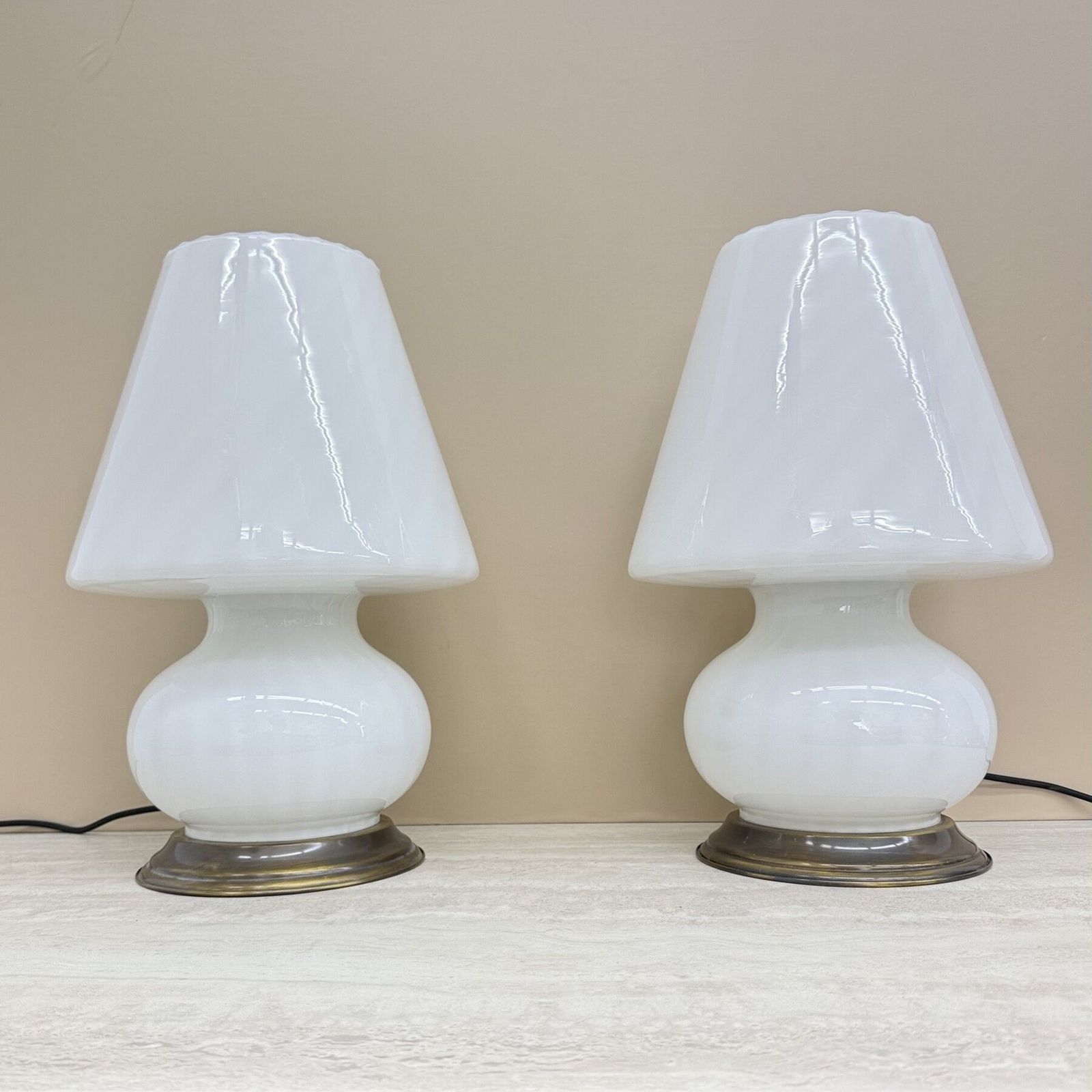 Xl Mid Century Design Murano Glass Swirl Lamps , 1970s