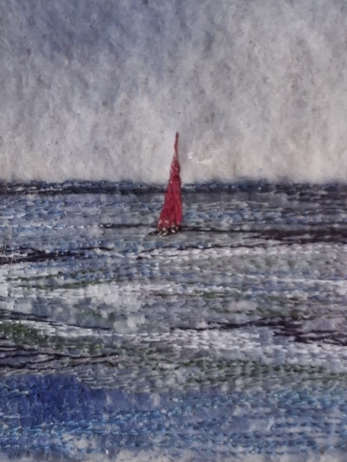 photo vinterior Caroline Hyde Brown One Off Textile Embroidered Seascape Solent Liberty London